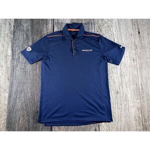 Nike Dri Fit On Field Blue Orange Denver Broncos Polo Shirt Men's Large Dri-Fit